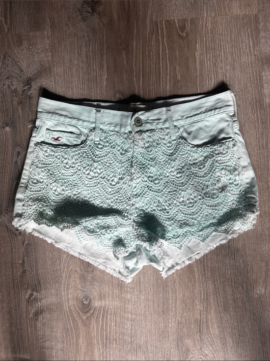 Hollister Pants - Hollister Mint Crochet-Overlay Women's Denim Shorts